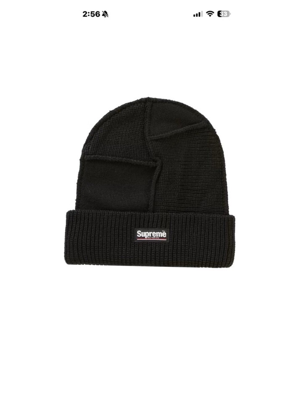 Supreme Paneled Seam Beanie Black FW20 (FW20BN21) One Size